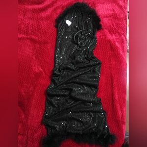 SHEIN Black Satin Dress with Sequin Detail